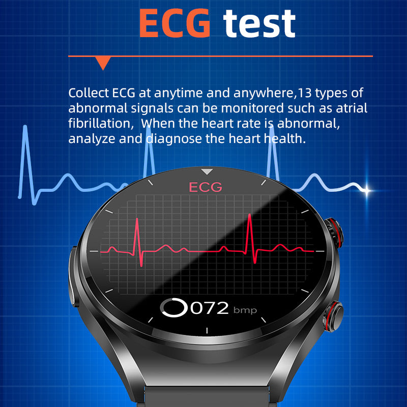 Smart Health Watch: Blood Sugar, ECG & Heart Rate Monitor