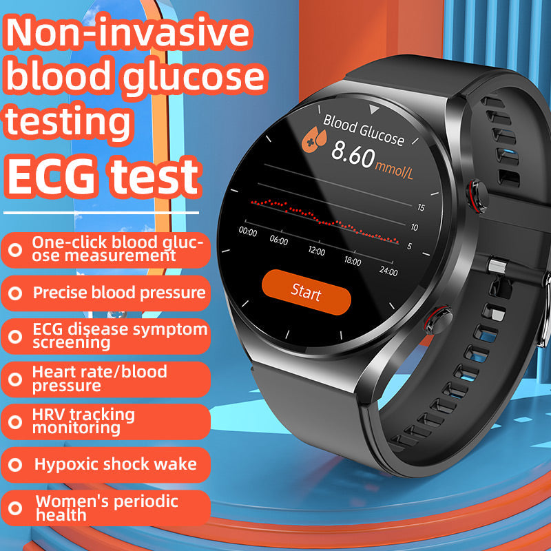 Smart Health Watch: Blood Sugar, ECG & Heart Rate Monitor