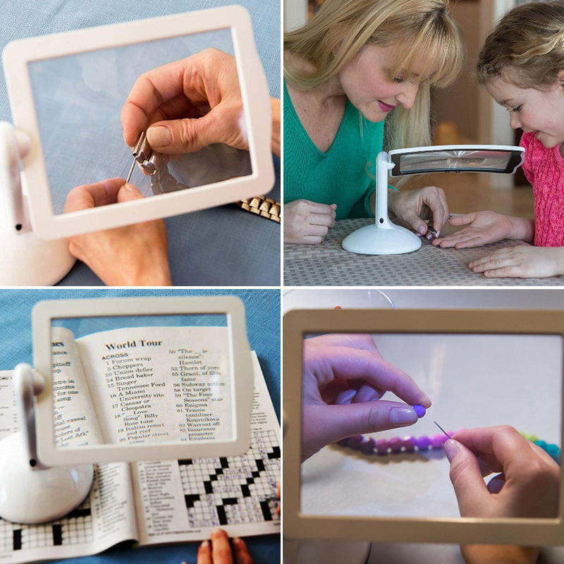 LED Desk Magnifier with 3X Magnification for Precision Tasks