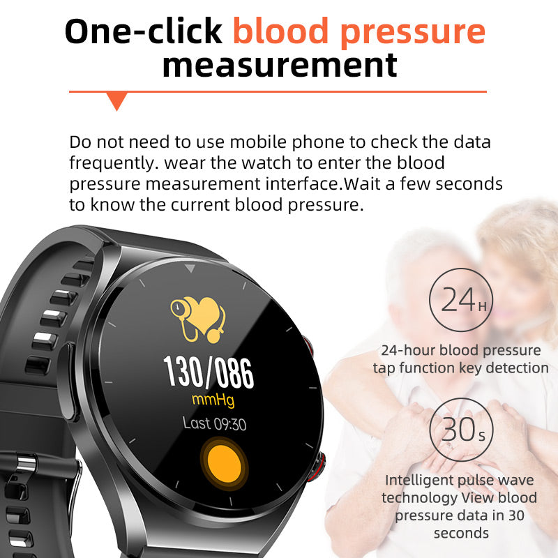 Smart Health Watch: Blood Sugar, ECG & Heart Rate Monitor