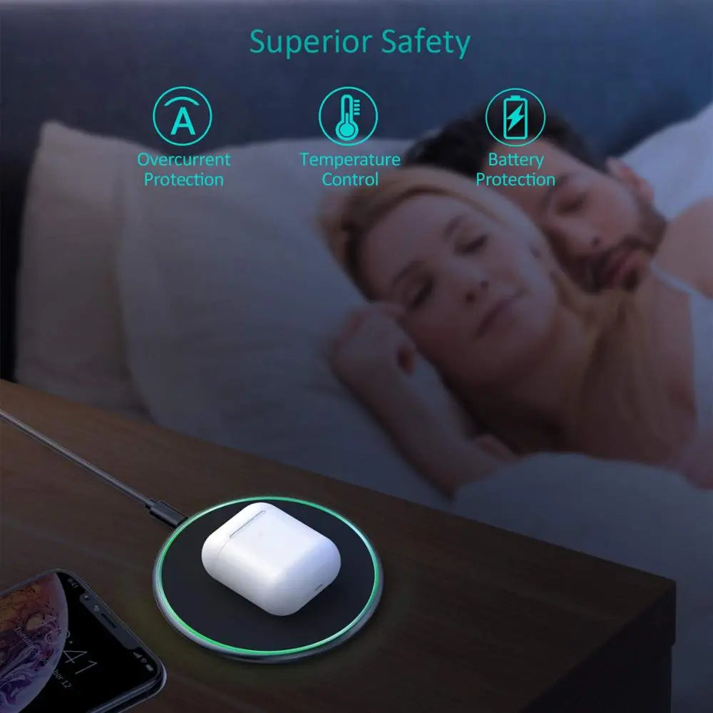 30W Fast Wireless Charging Pad for iPhone & Android Devices
