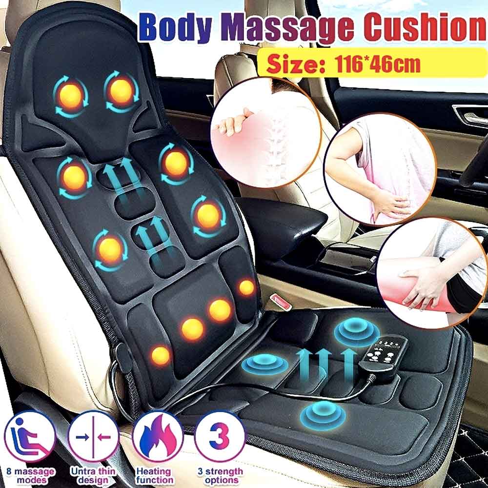 8-Mode Heated Massage Chair Pad for Full-Body Relaxation