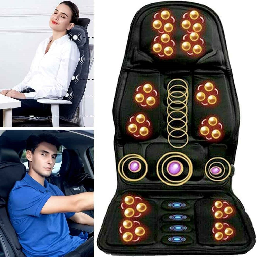 8-Mode Heated Massage Chair Pad for Full-Body Relaxation