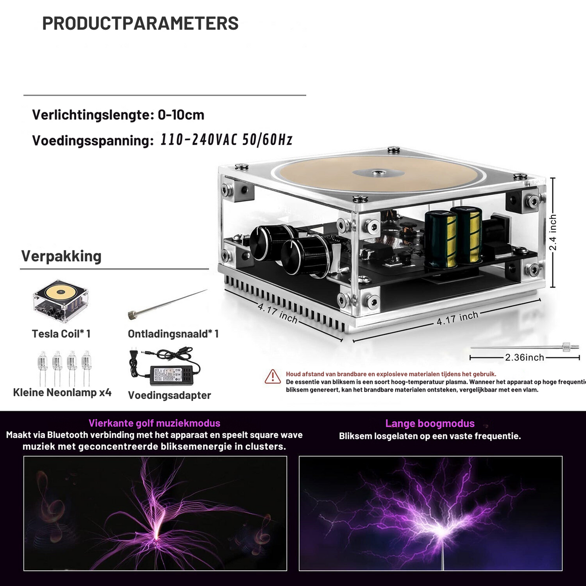 Multifunctional Tesla Plasma Lightning Bluetooth Speaker